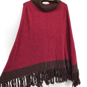 DIANE VON FURSTENBERG Silk Sweater Fringe Poncho
